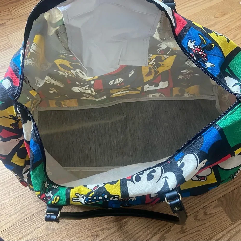 VINTAGE MICKEY MOUSE DISNEY COLORFUL TOTE DUFFEL BAG